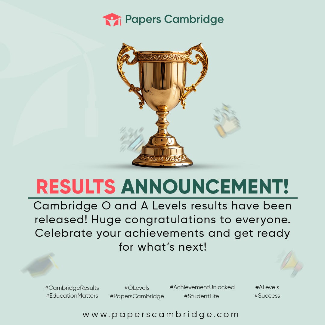 Cambridge Education Programme Results Announcement — 13th August 2024