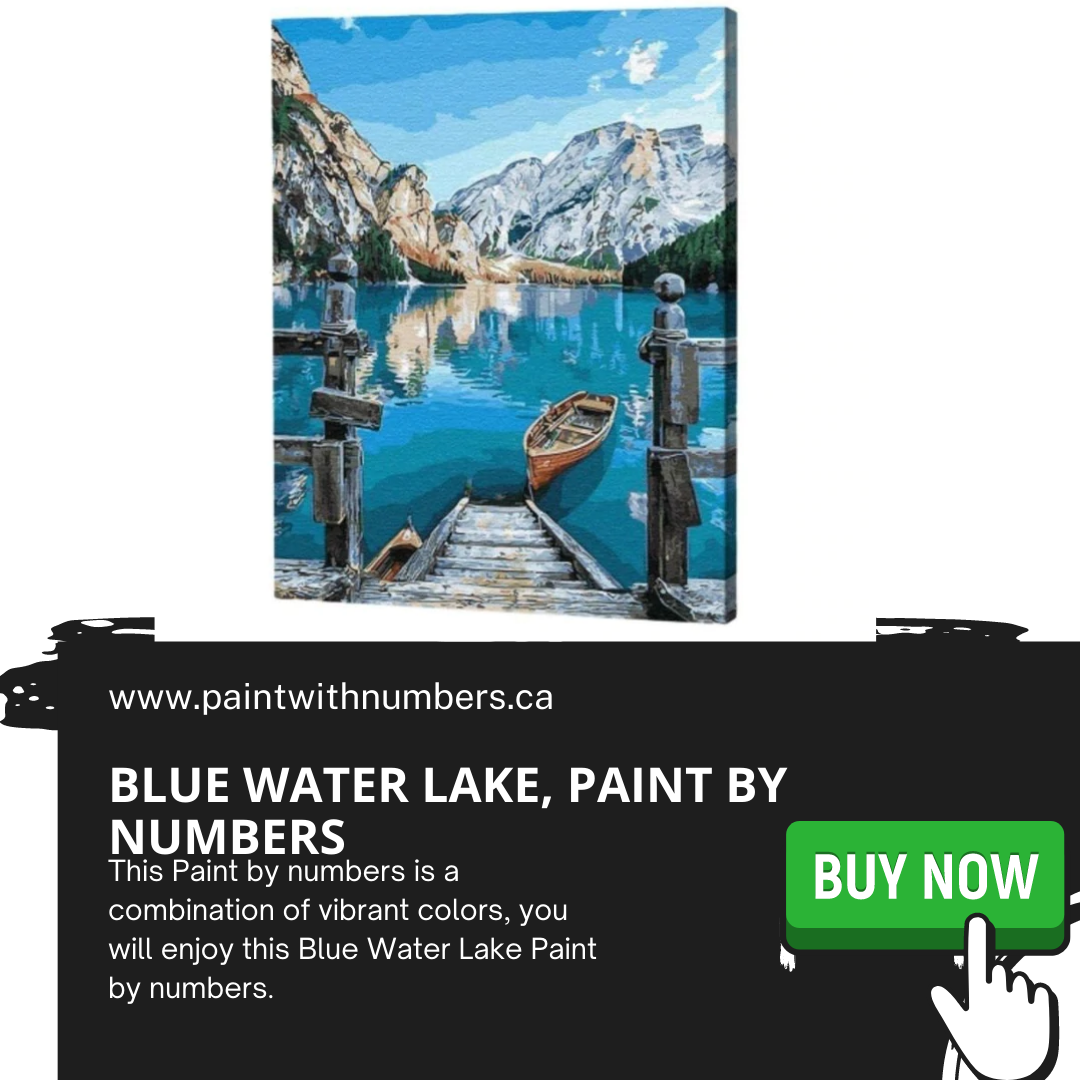 Blue Water Lake, Paint By Numbers PaintWithNumbersCA Medium
