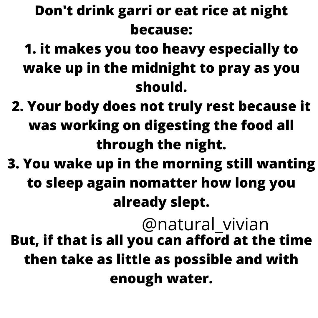 Don’t drink garri or eat rice at night because Vivian Jeremiah Medium