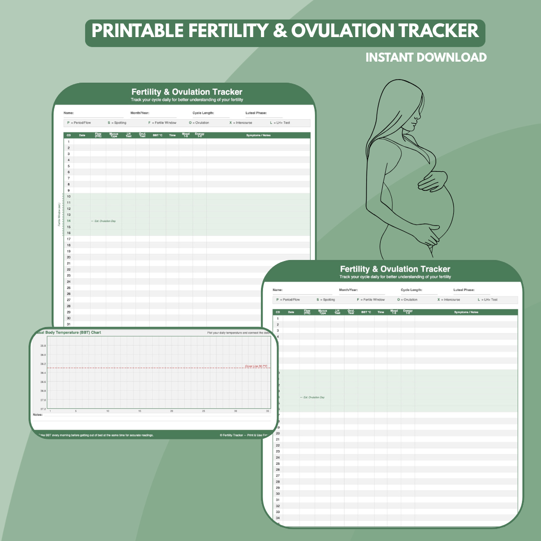 Printable Fertility & Ovulation Tracker — available on Etsy https://bloomhealthhub.etsy.com/au/listing/4486062878/printable-fertility-ovulation-tracker