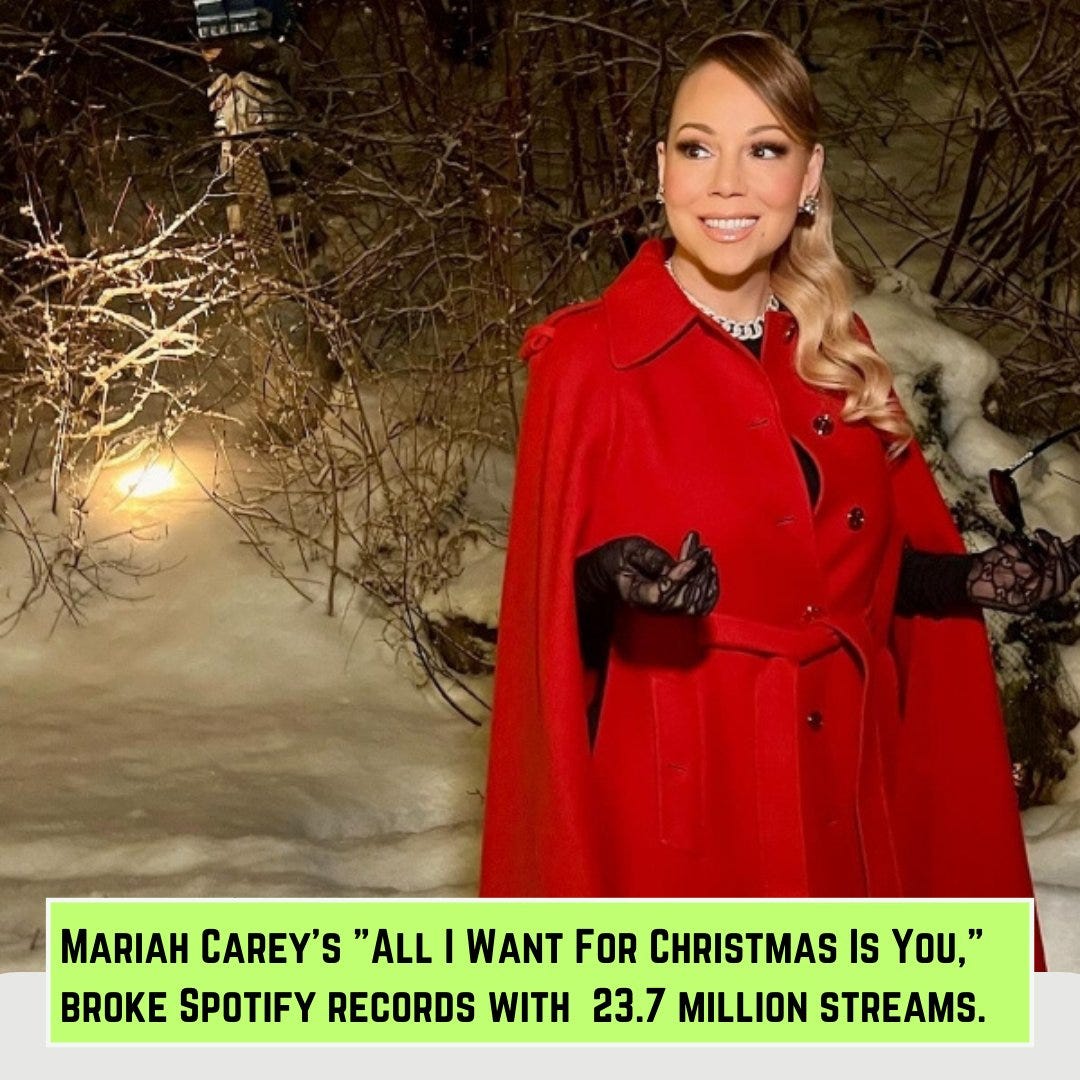 Mariah Carey's iconic holiday song, "All I Want For Christmas Is You ...