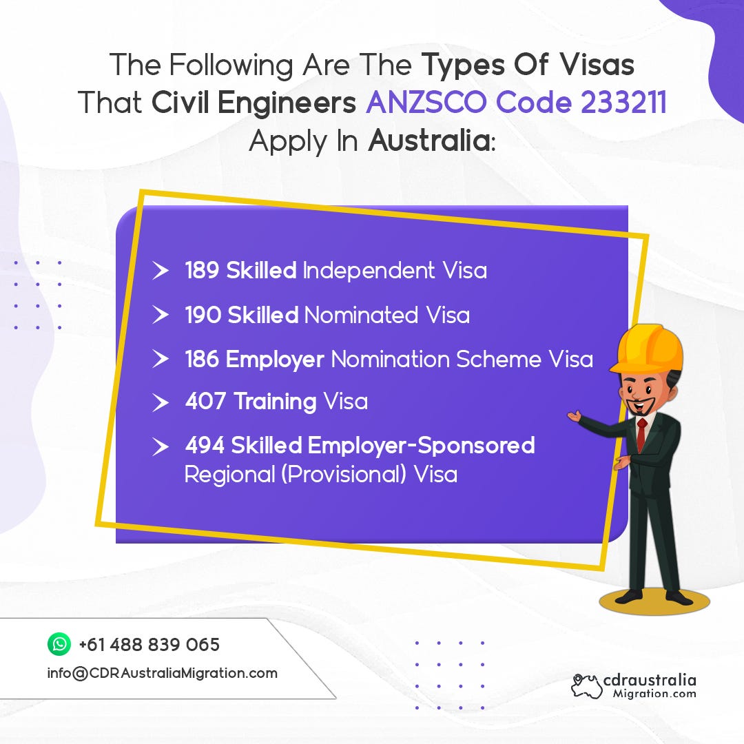 Australian visa options for qualified Civil Engineers ANZSCO code: 233211 |  by Rihan Ahuja | Medium