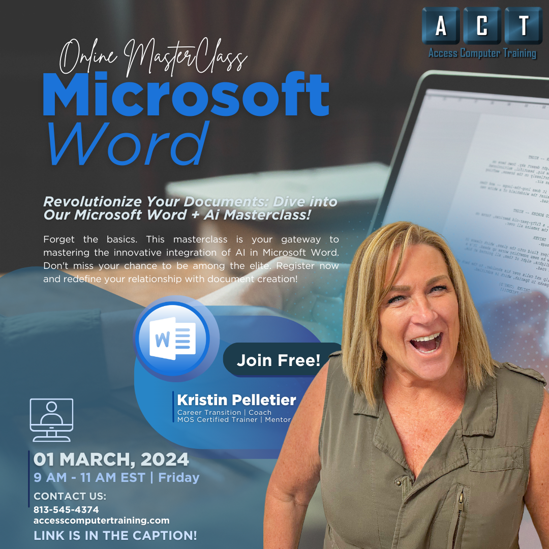 Join Us For This Super Easy-to-learn Microsoft Word + Ai Masterclass ...