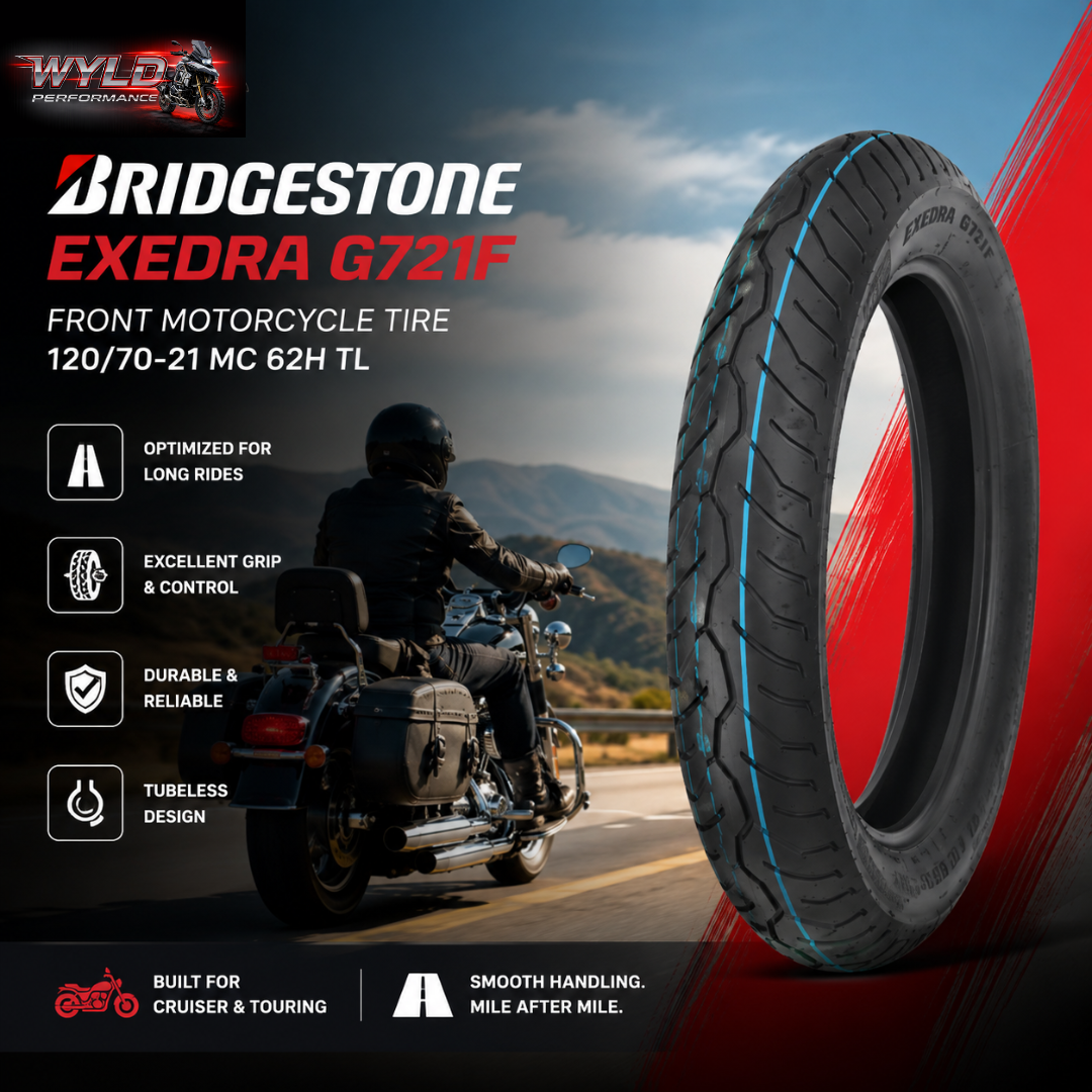 Ride Farther with Confidence Using the Bridgestone Exedra G721F Front Motorcycle Tire