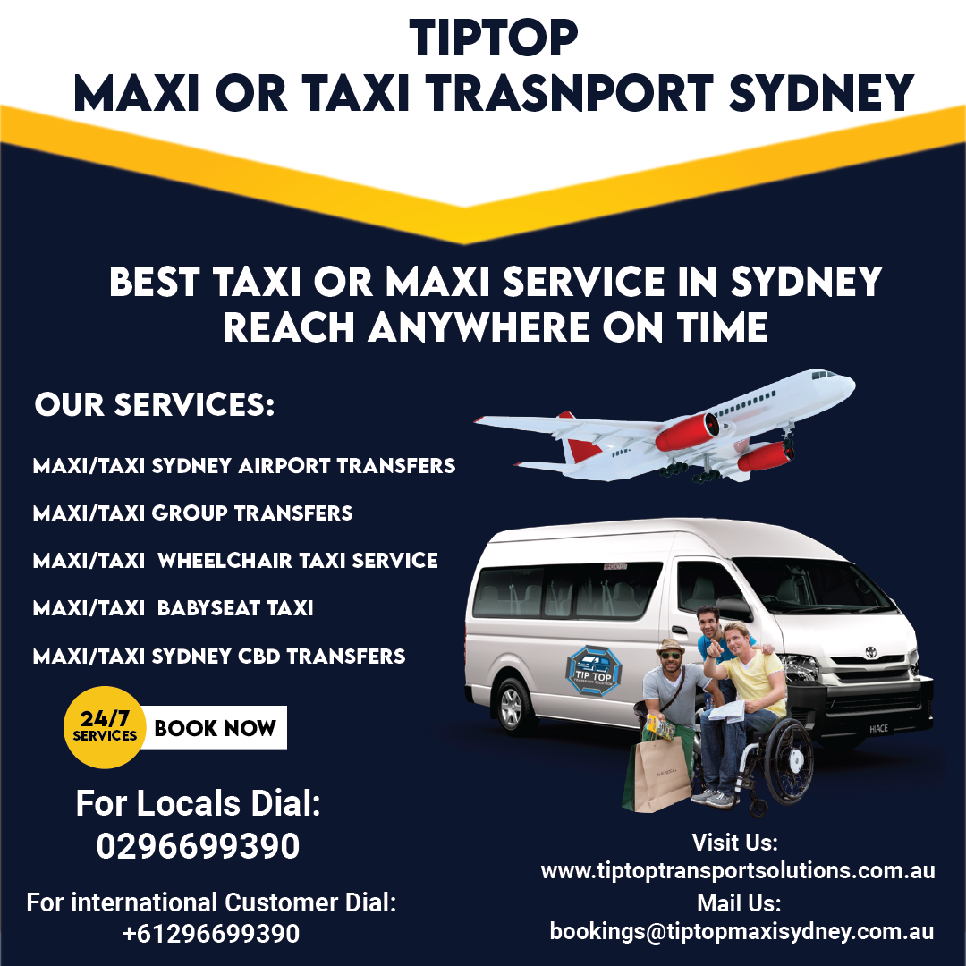Best Taxi Service in Sydney Airport Shuttle by Tip Top Transport