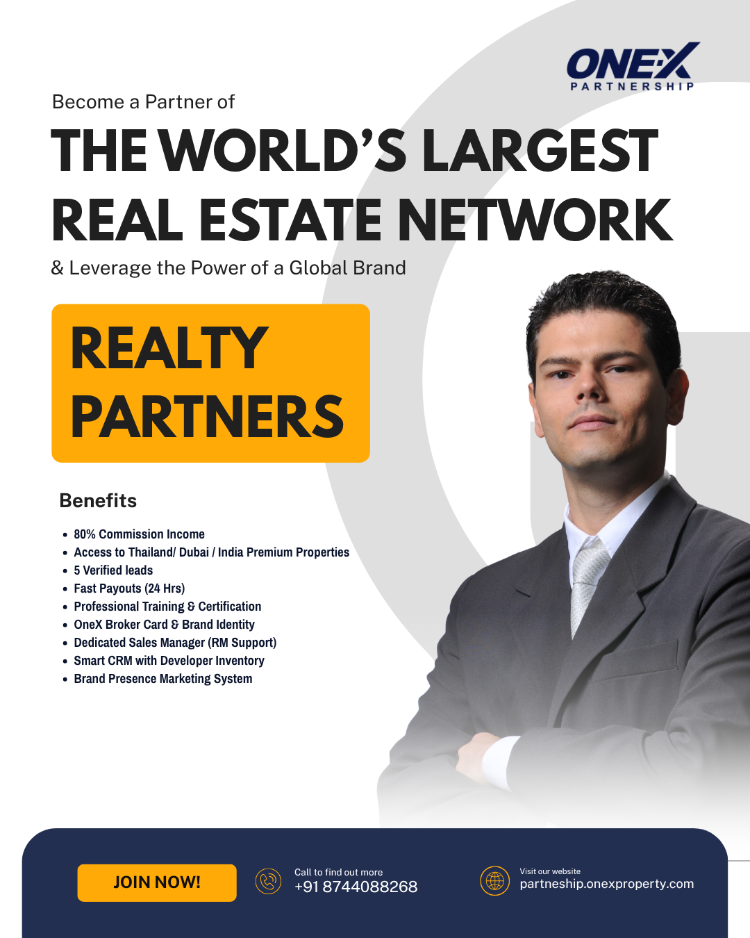 Become a partner of the world’s largest real estate network with ONEX Partnership