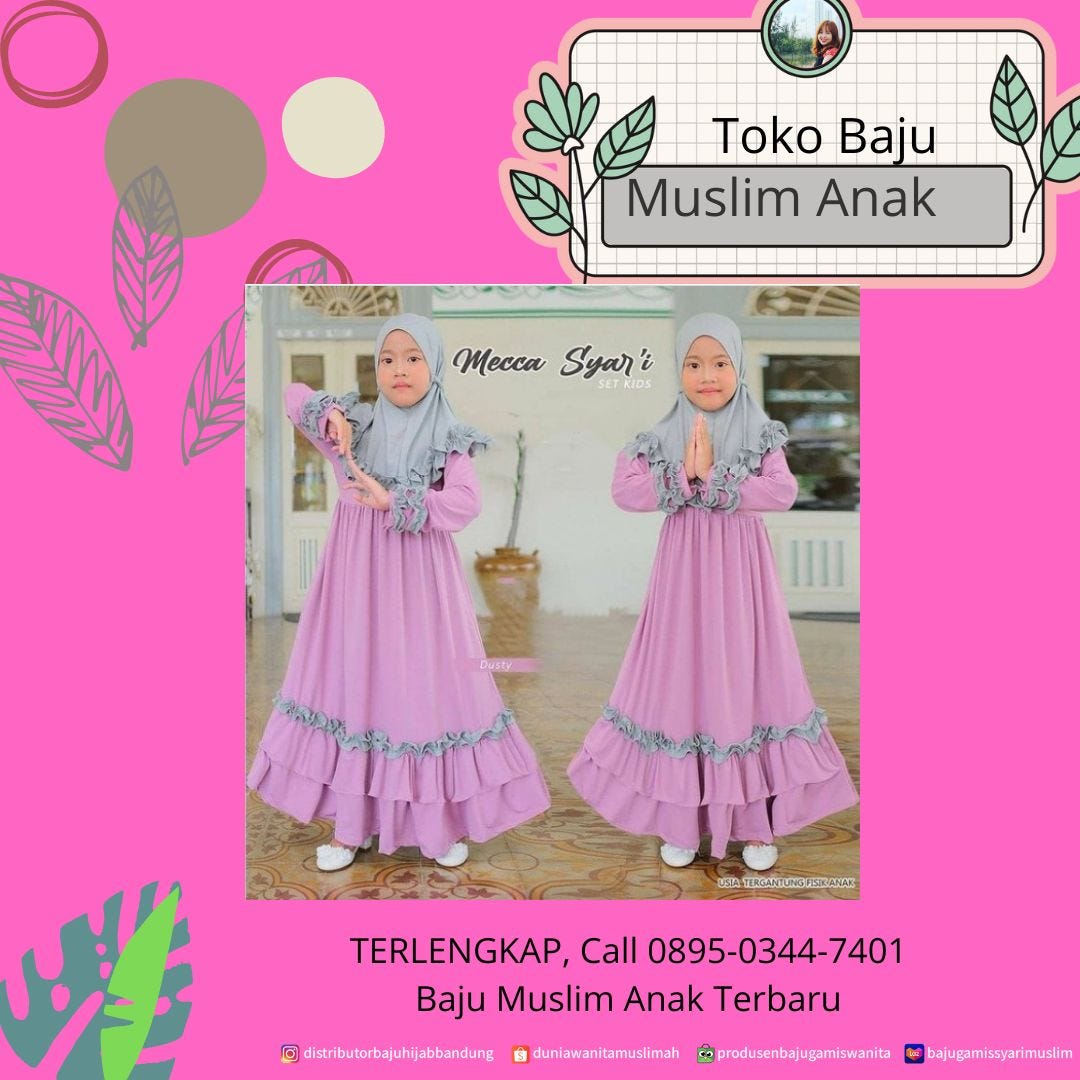 TERBARU, Call 089503447401, Baju Muslim Anak Lucu Dan Keren Dress