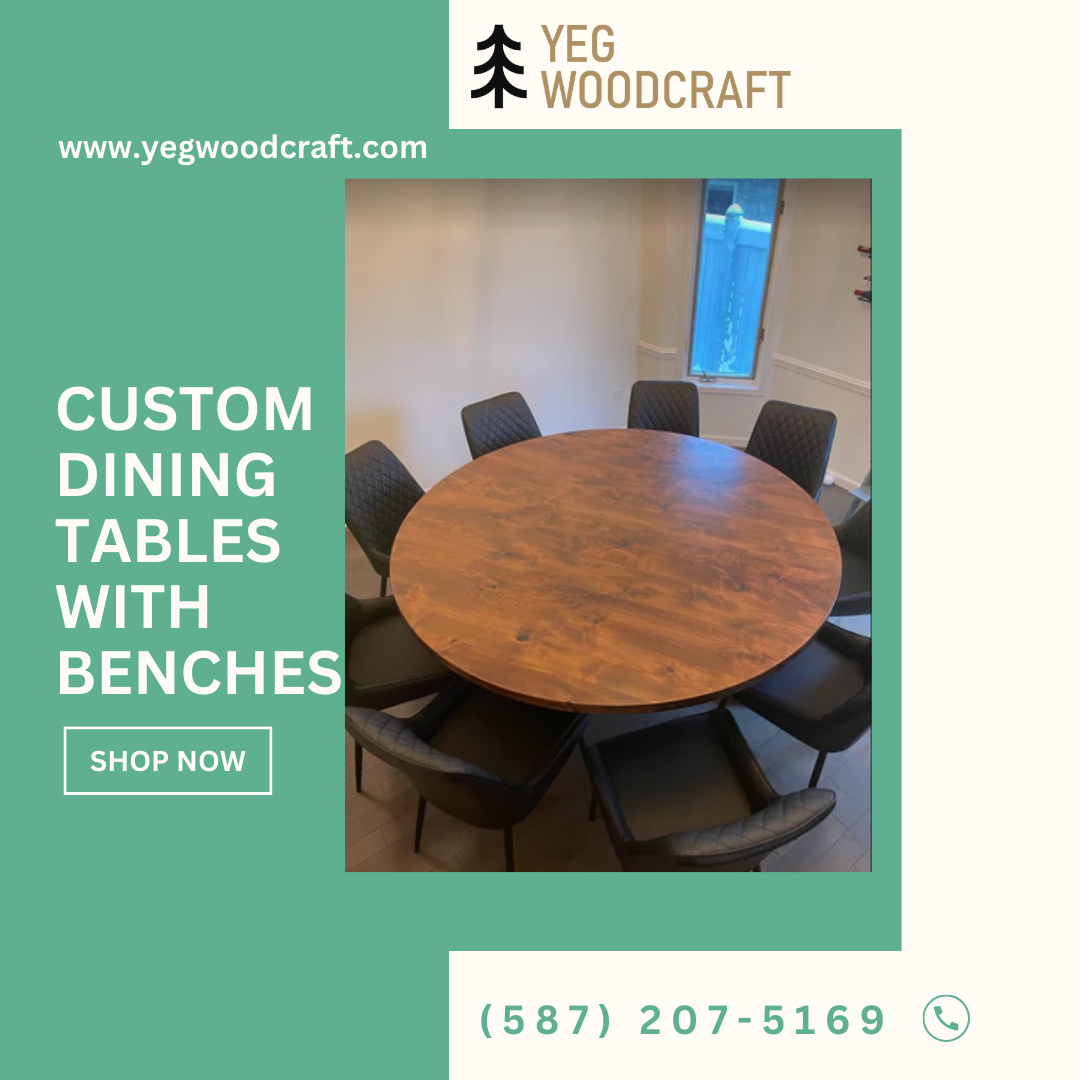 Custom Dining Tables With Benches YEG Woodcraft Medium