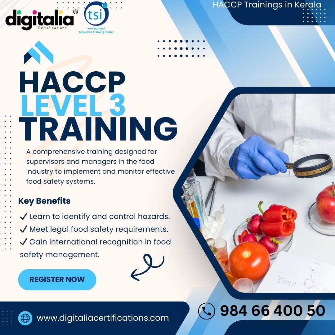 HACCP LEVEL 3 TRAINING IN KERALA