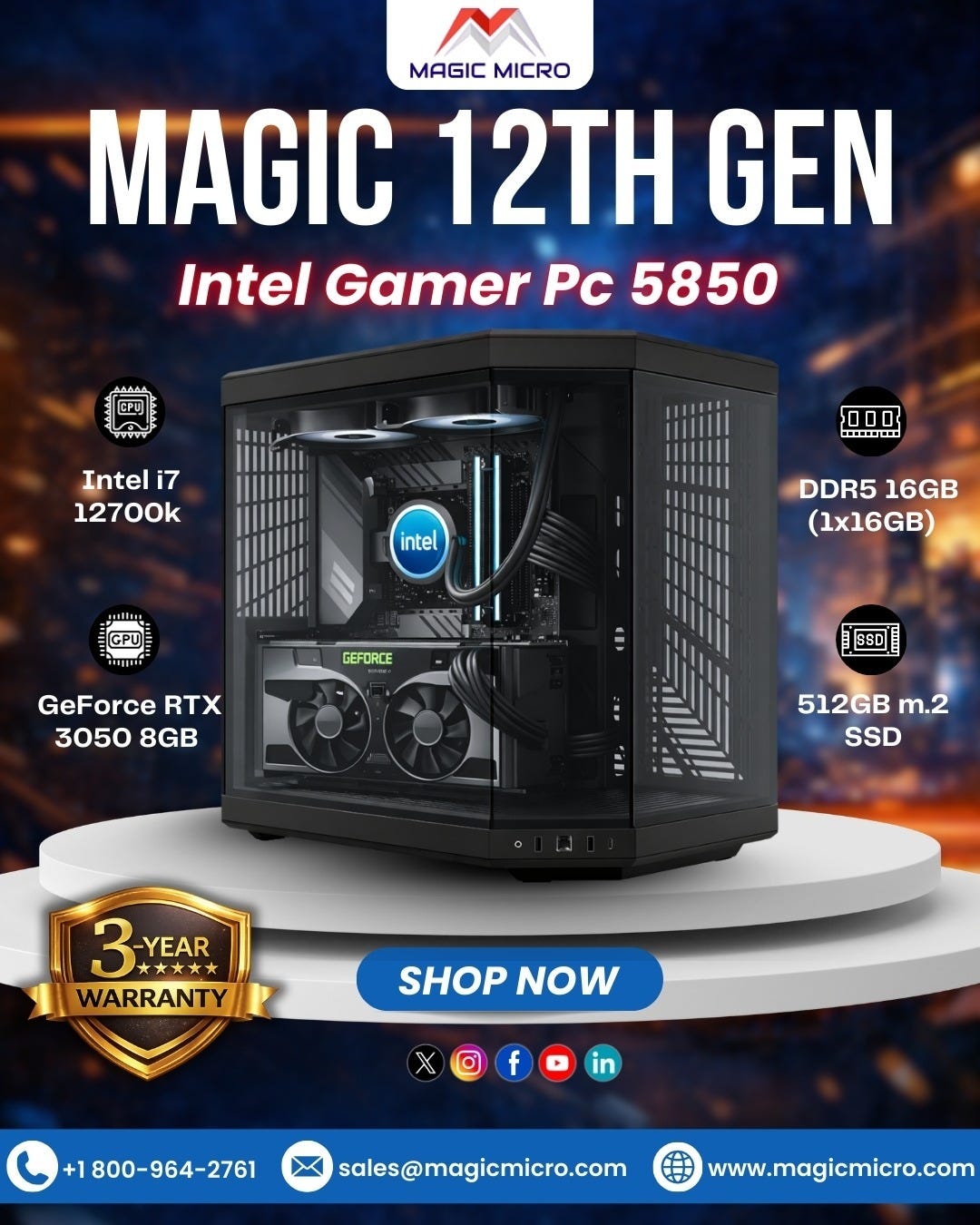 Your Next Gaming PC Is Waiting — Buy Now Magic 12th Gen Intel Gamer 5850 at Magic Micro