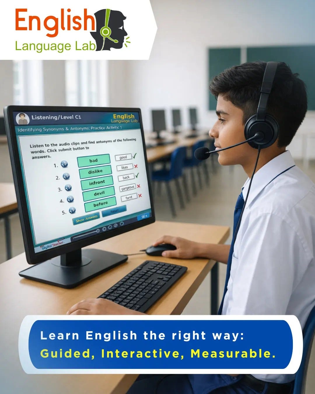 What are the benefits of using a language lab in schools?