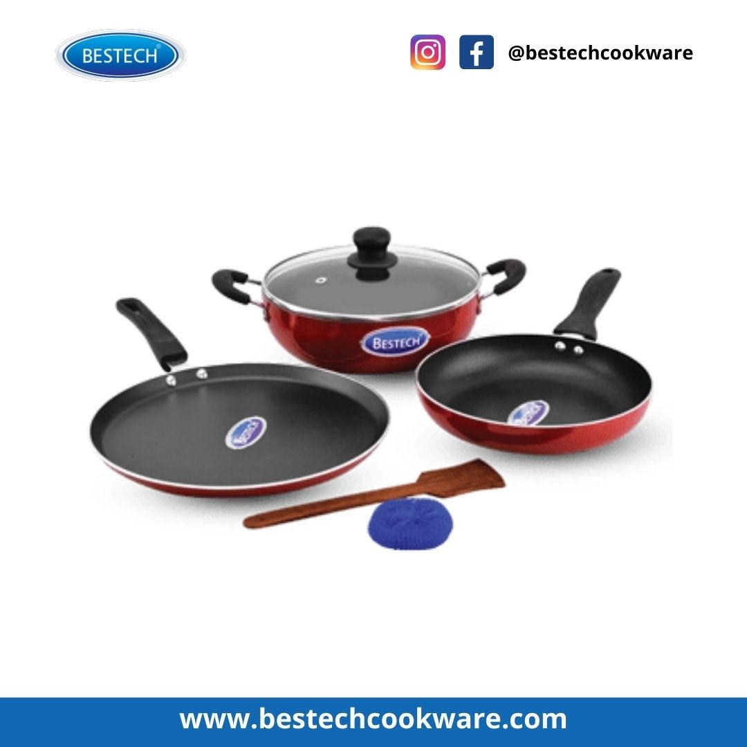 Buy Nonstick Cookware Set in India Bestech Cookware Medium