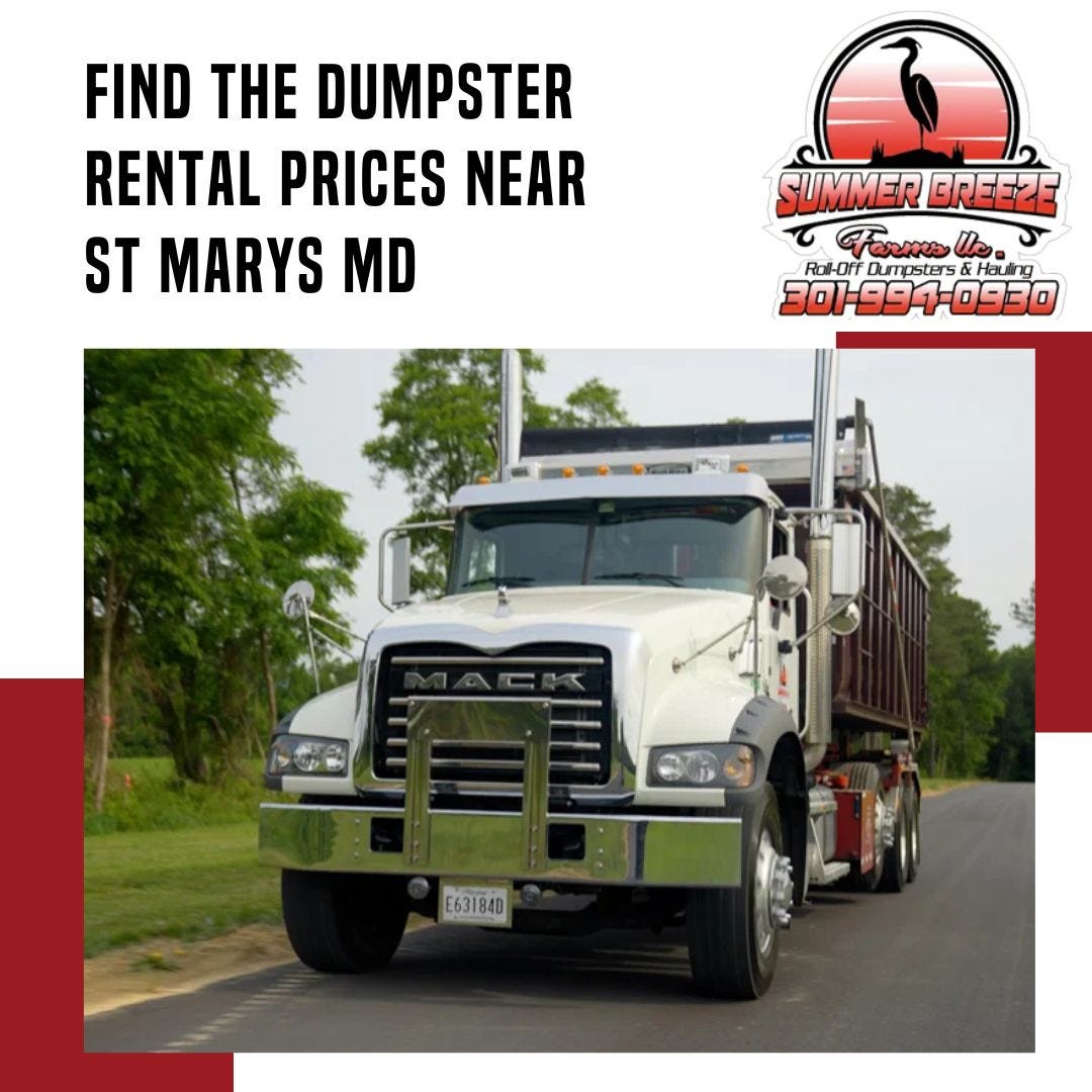 Find the Dumpster Rental Prices Near St Marys, MD Summer breeze farms