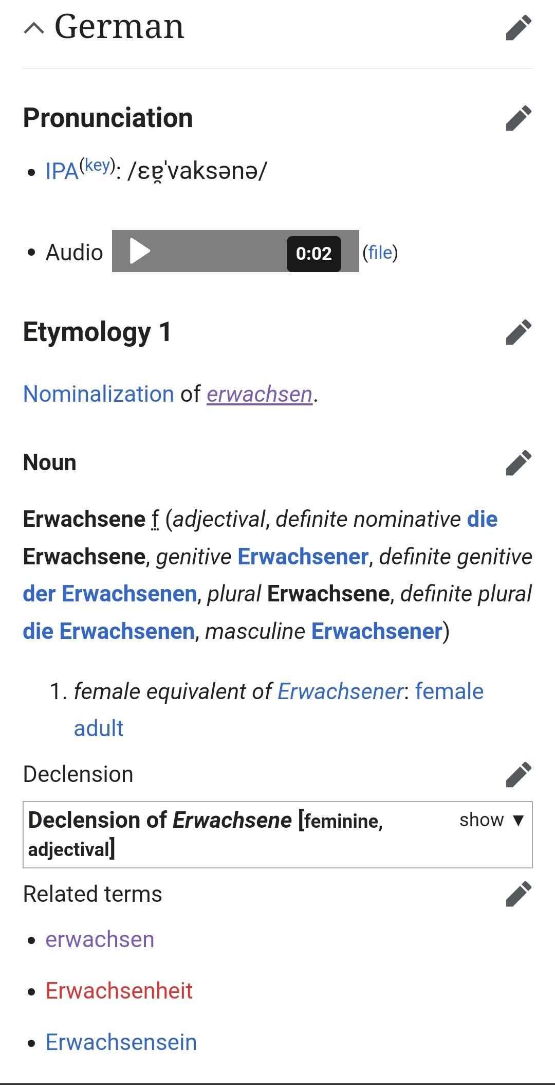 The Etymology of ‘Erwachsener’. A discussion of etymology of German