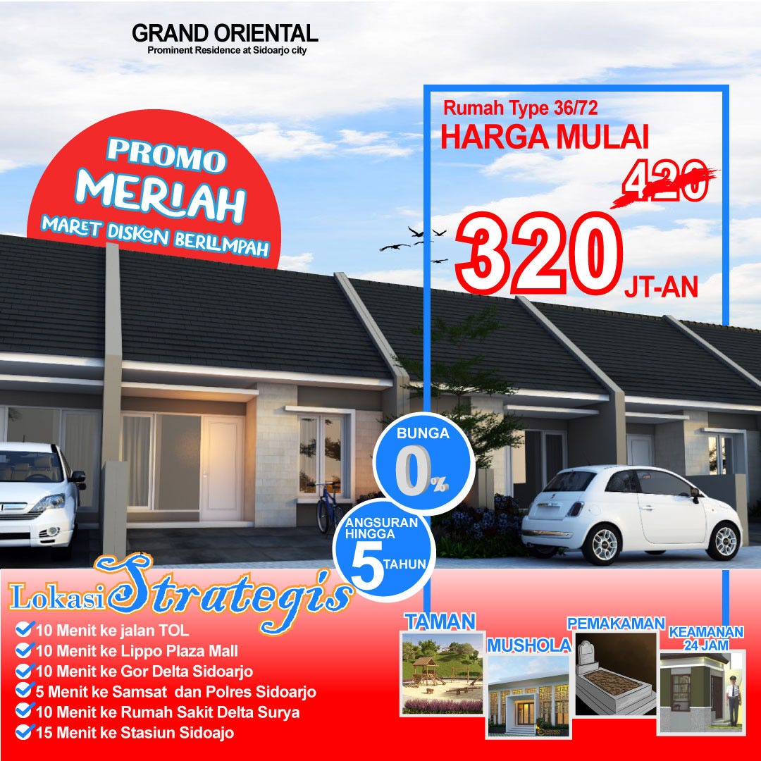 DISKON 100 JT!, Hub 0895402485310, Perumahan Sidoarjo Siap Bangun 300