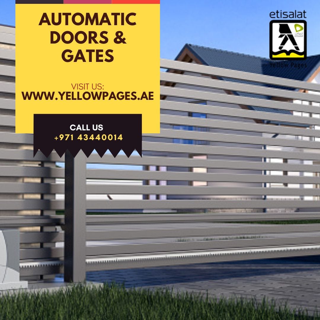 Find the Automatic Gates Manufacturers & Suppliers in UAE