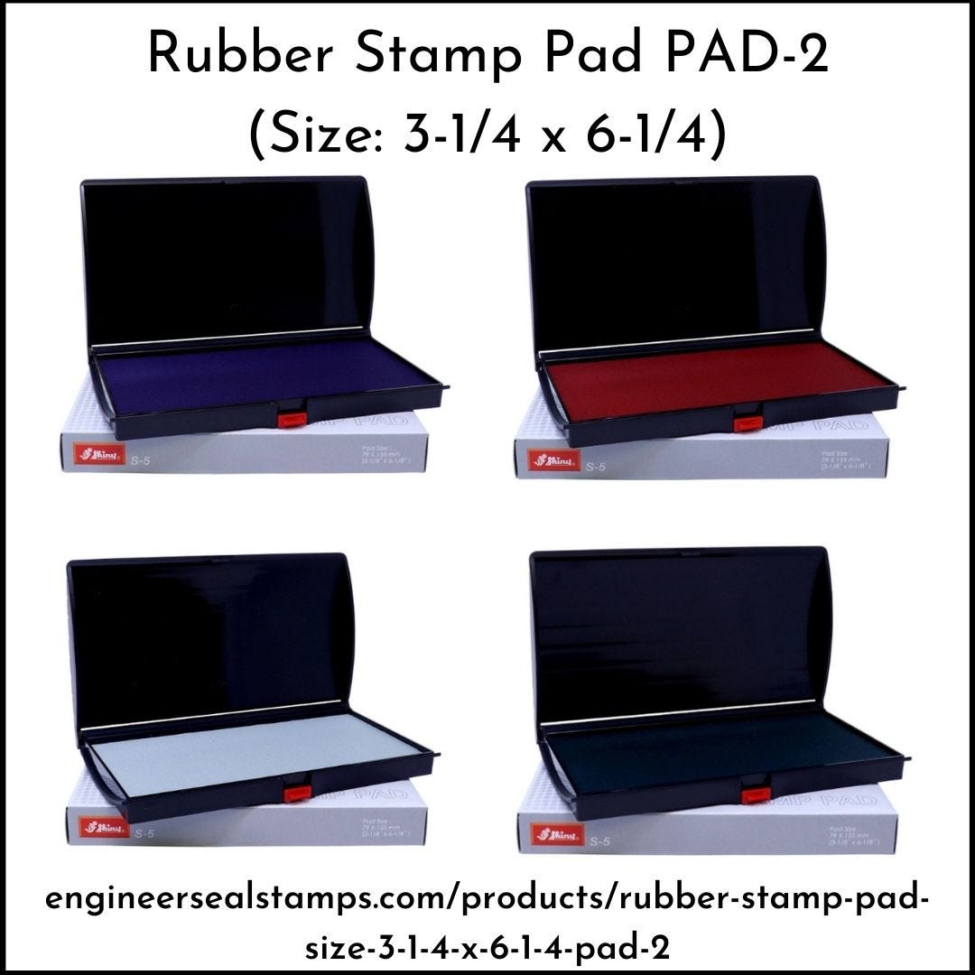 Medium Rubber Stamp Ink Pad 3-1/16 x 6-1/8