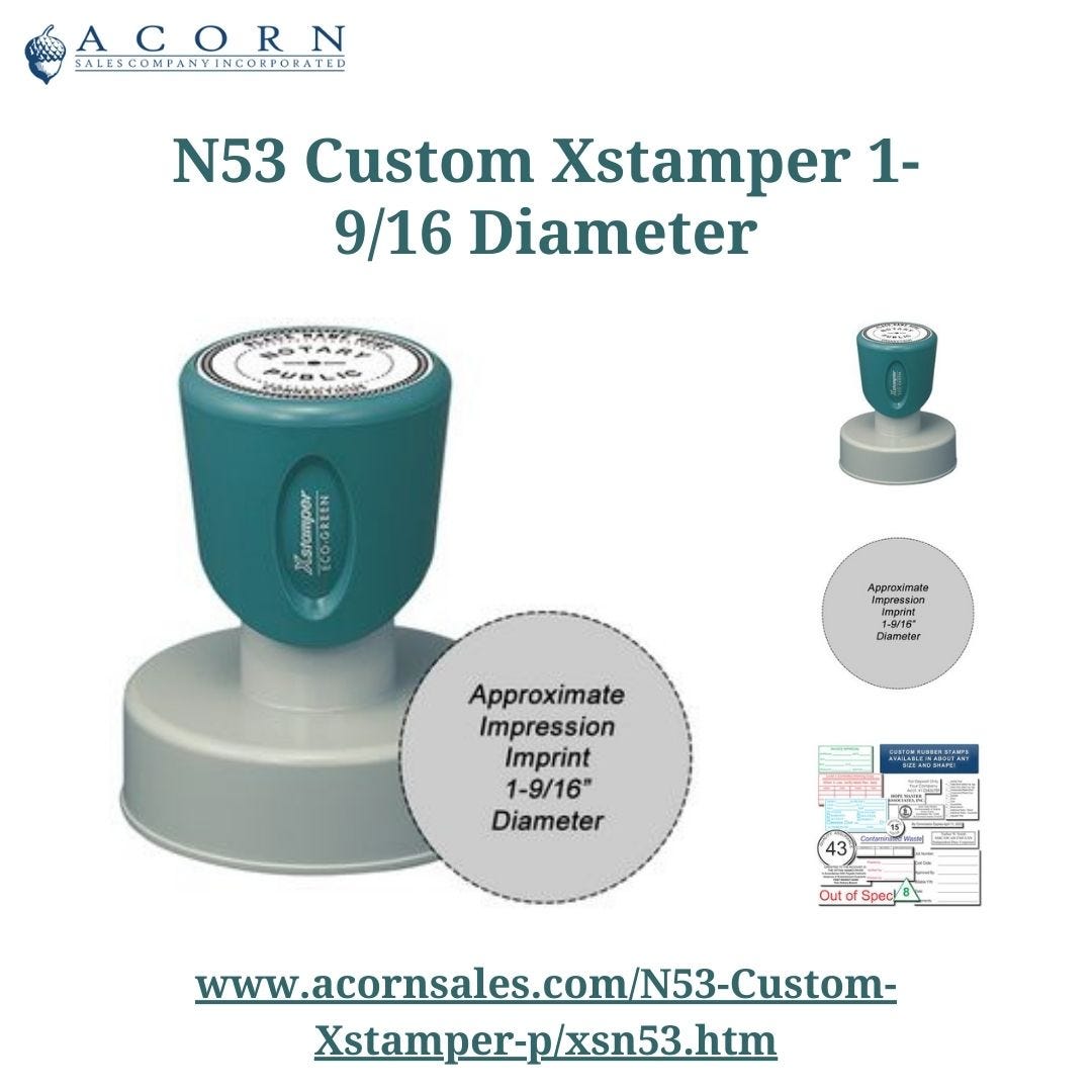 N53 Custom Xstamper 19/16 Diameter Acorn Sales Medium