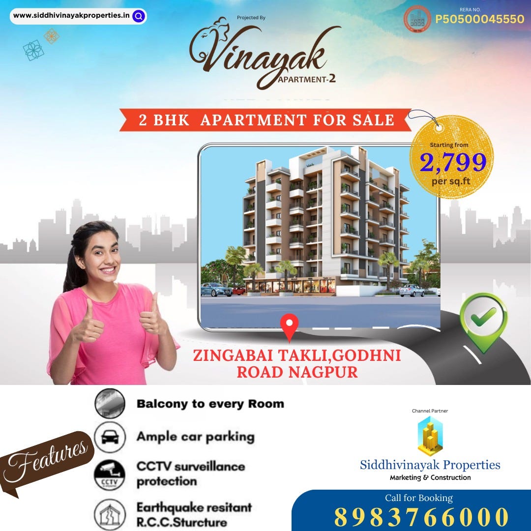 2 BHK Flats in zingabai takli nagpur. Roshni Medium