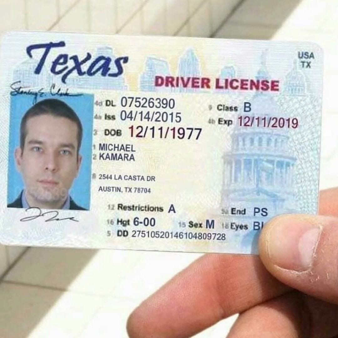 Drive card. Driver License.