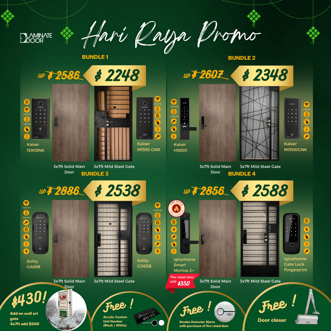 Hari Raya Promotion Sale 2023(Door, Gate and Digital Locks Package /  Bundle), by Laminatedoor