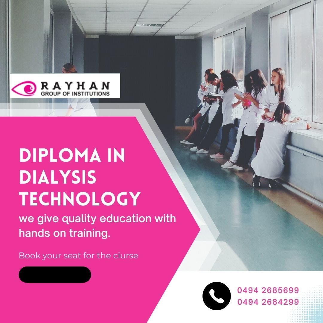 Join diploma in dialysis technology for a professional career ahead