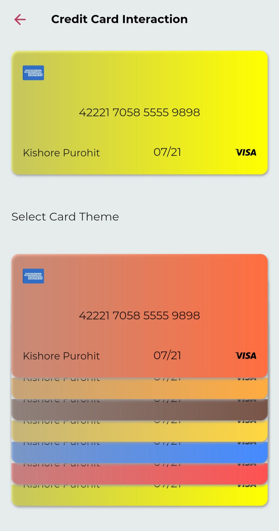 Credit Card Interaction using Flutter | by Kishore Purohit | Medium