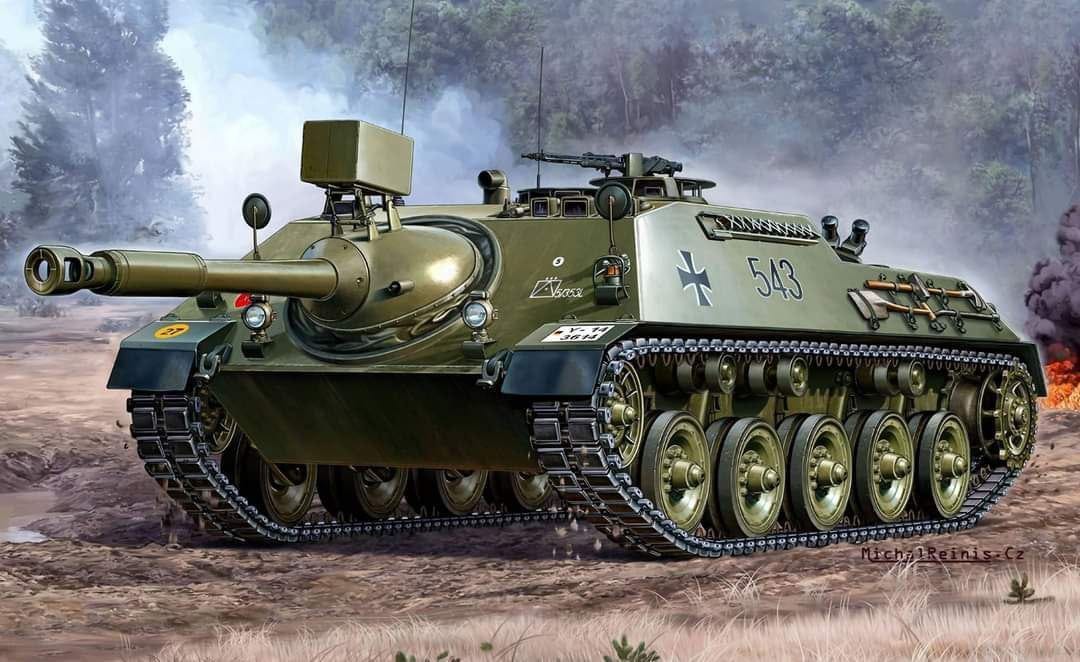 Kanonenjagdpanzer 90 (KanJPz@Jagdpanzer Kanone 90mm), tank destroyer sloped-hull casemate-style…