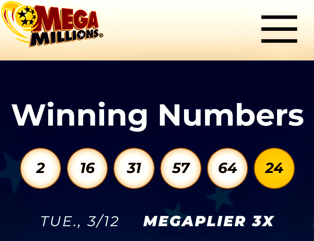 Mega Millions Winning Numbers For Tuesday, March 12, 2024 by Hard Boy