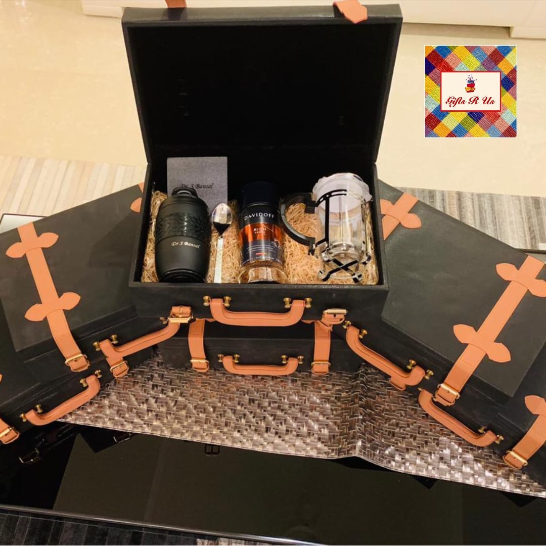 UBER LUXURY PERSONALIZED COFFEE HAMPER TRUNK by Giftsrus co Medium