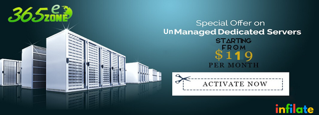 Get 6%Cackback | 365 eZone Unmanaged Dedicated Server @ $119/mo.*