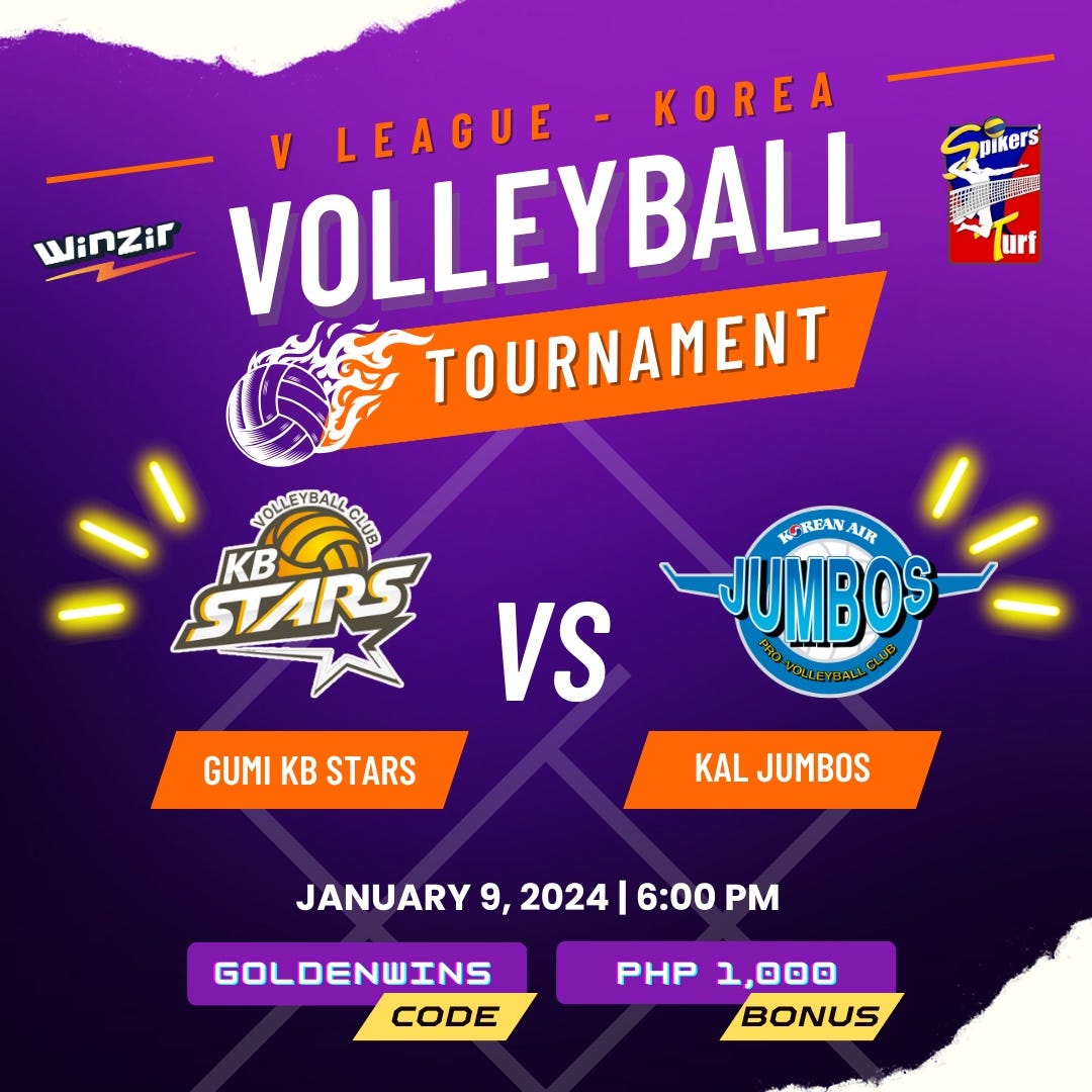 V League Korea Match Gumi KB Stars vs. KL Jumbos January 9, 2024