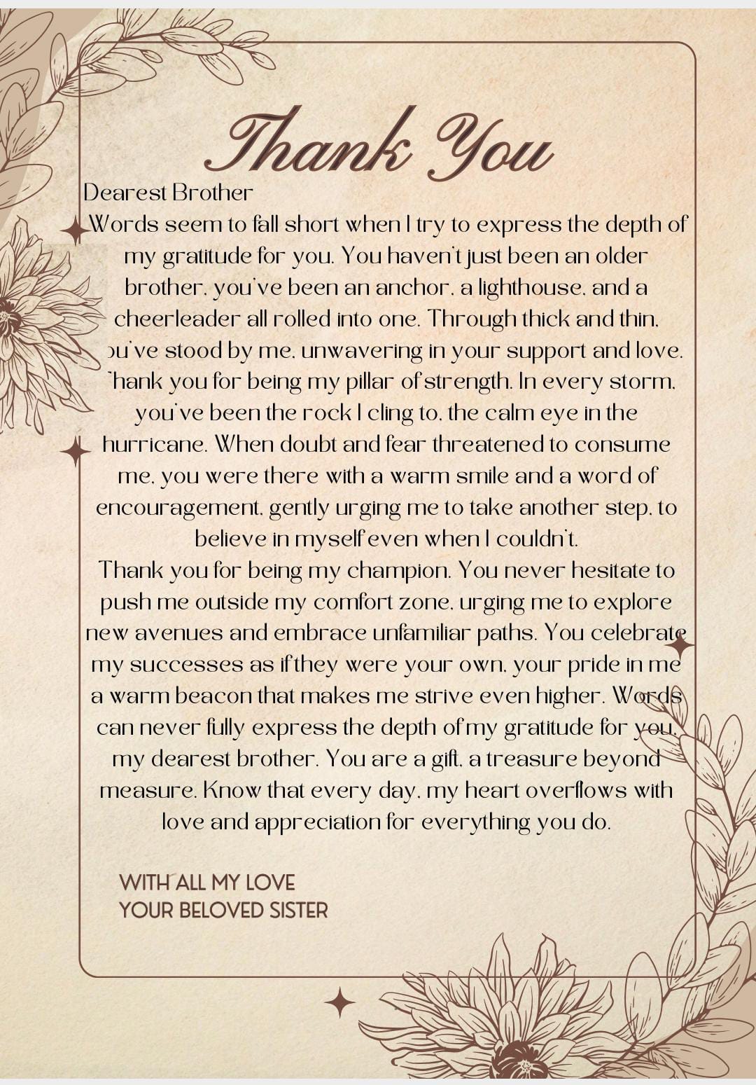 Scribbling Through Tears: Writing My Brother a Thank You | by