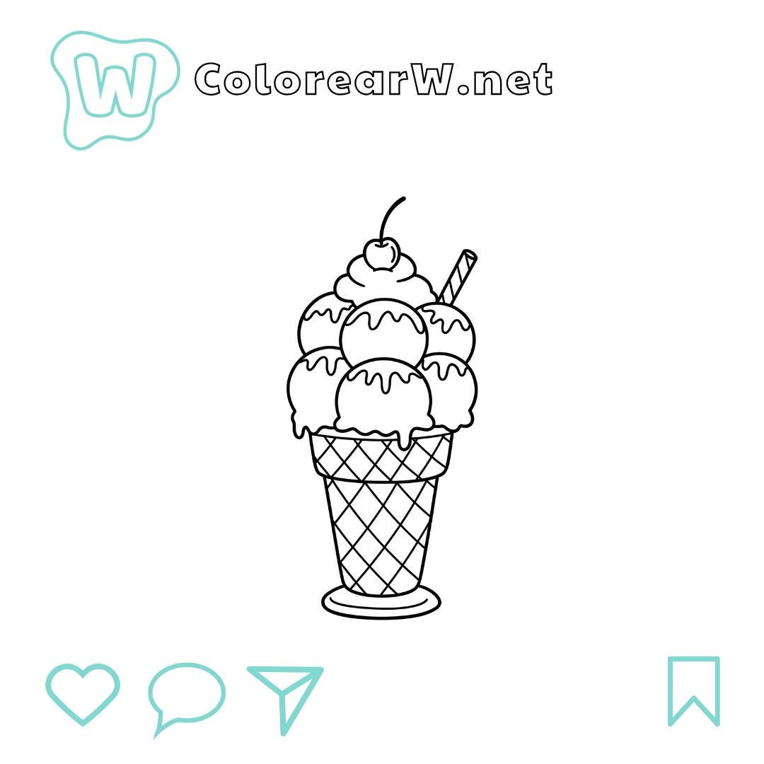 Helado para colorear