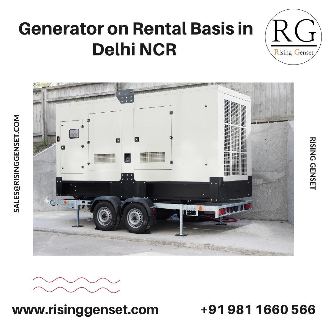 Generator on Rental Basis in Delhi NCR Risinggenset Medium