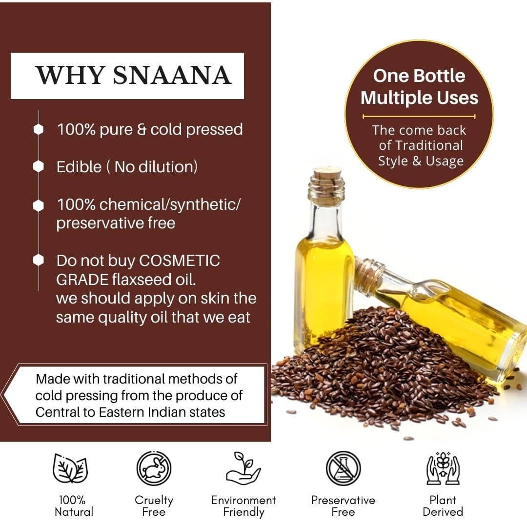 Flaxseed Oil — Cold Pressed Snaana Social Medium