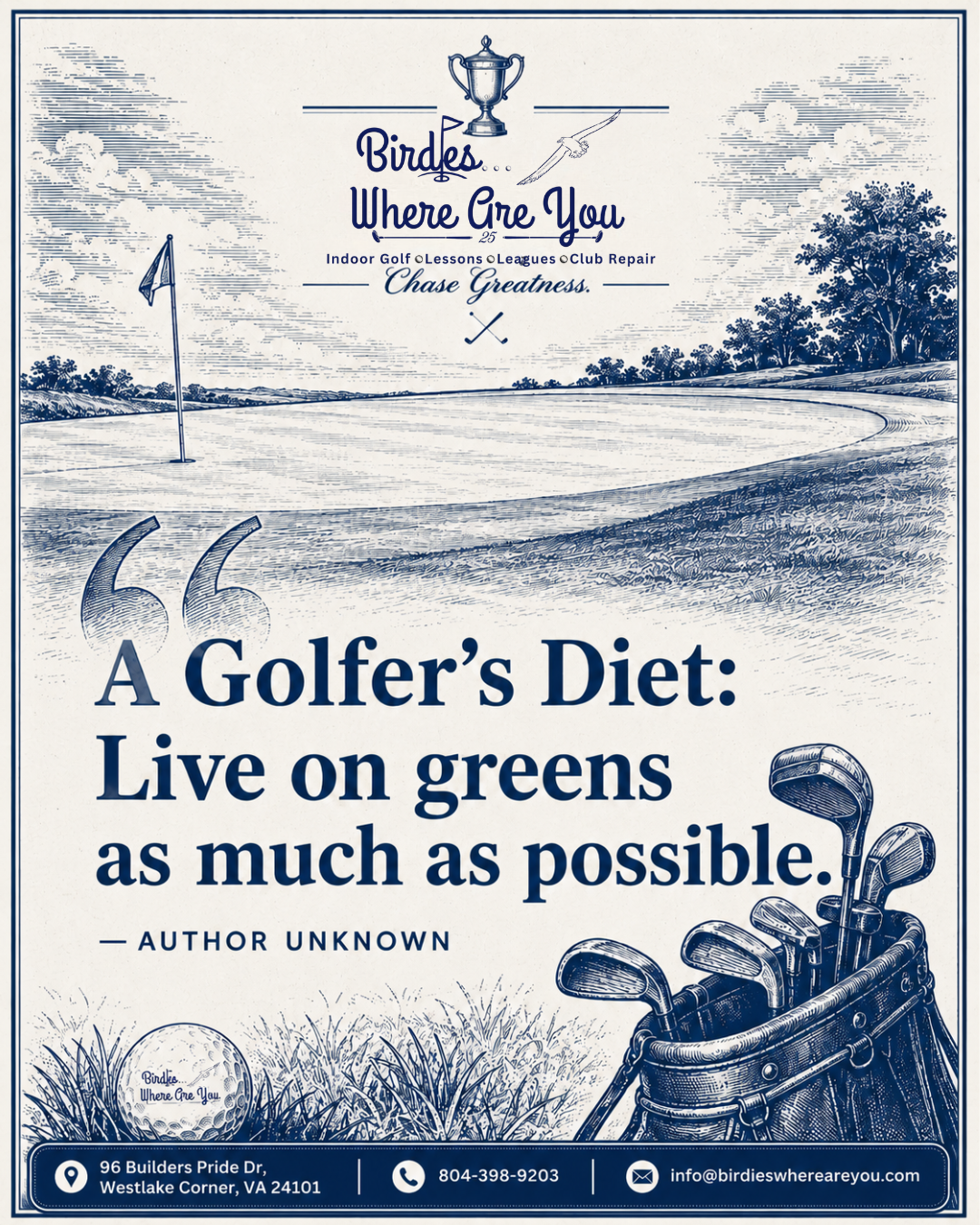 ⛳ A healthy golfer’s diet? More time on the greens. 😄