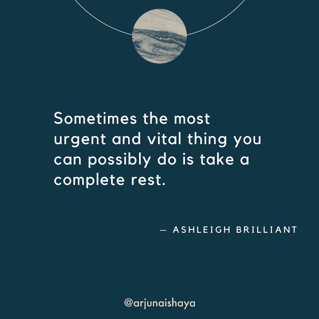 Take a break — it’s crucial. Everyone needs a break. A moment in… by