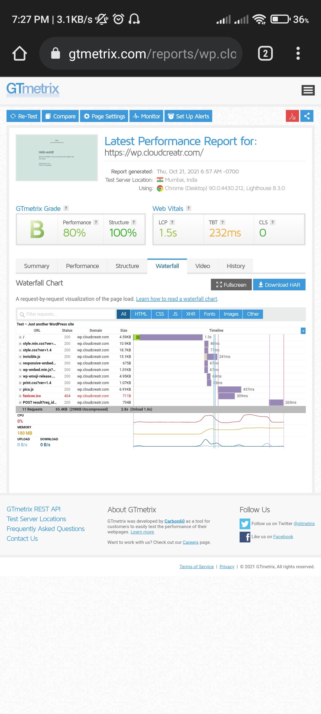 The QUIC protocal with cloudflare argo tunnel gives performance benefit