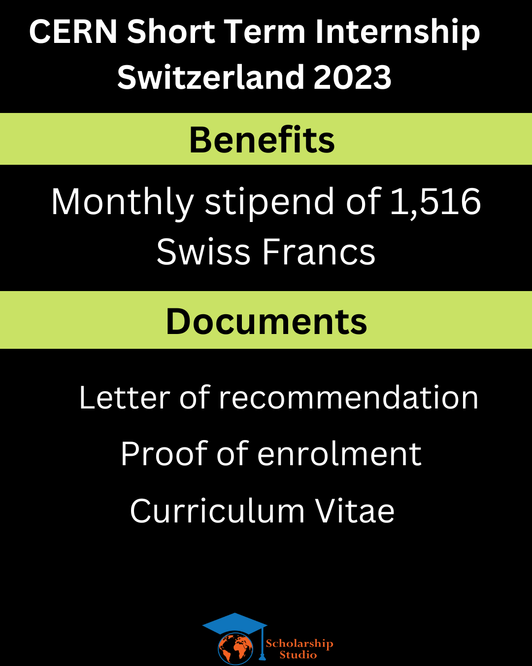 CERN Short Term Internship Switzerland 2023 Scholarship studio Medium