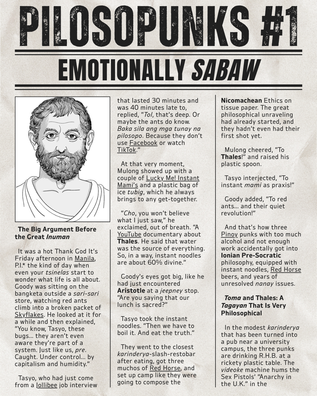 Pilosopunks #1 [E is for] “Emotionally Sabaw” by Zernain Villain