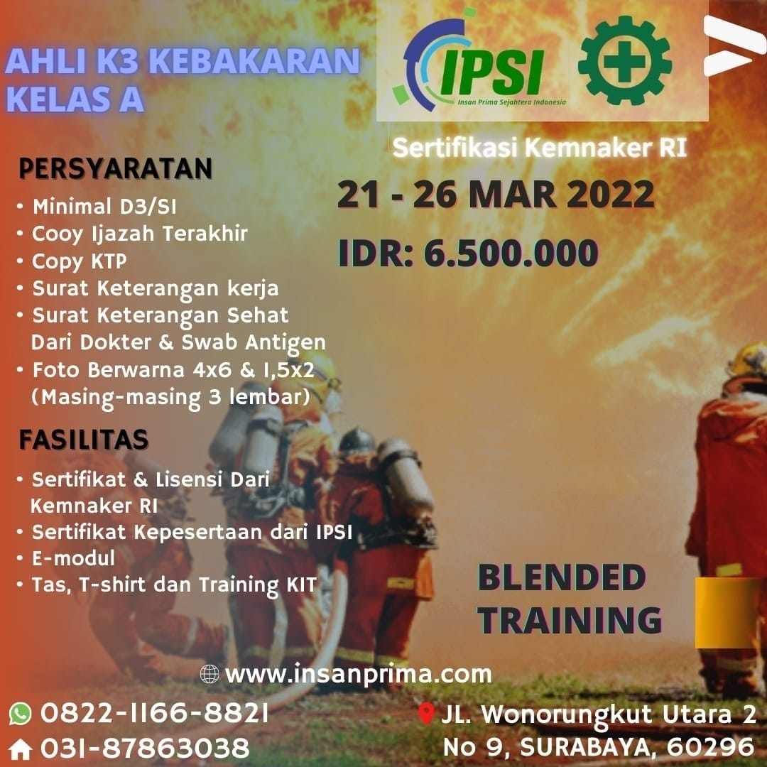 TERBAGUS, WA (62822-1166-8821), PUSAT PELATIHAN K3 KEMNAKER SURABAYA ...