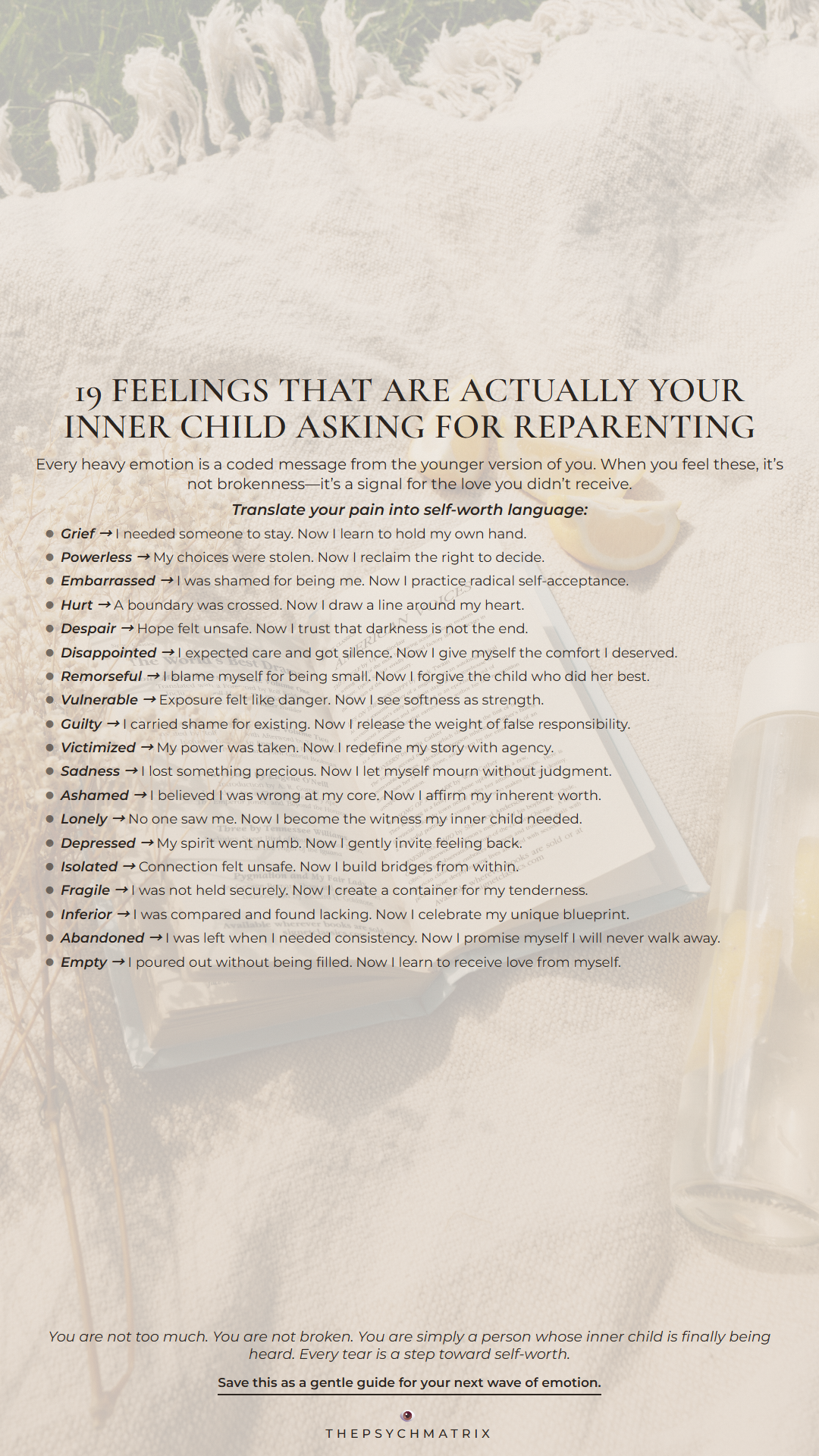 The Inner Child Dictionary: How 19 Sad Feelings Reveal Your Unmet Needs