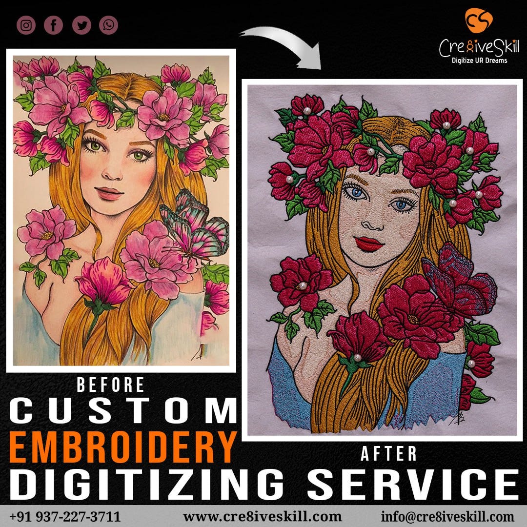 Custom Embroidery Digitizing Service — Cre8iveSkill Cre8iveSkill Medium