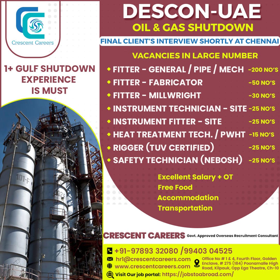 FITTERGENERAL/PIPE/MECH / FITTERFABRICATOR / FITTERMILLWRIGHT