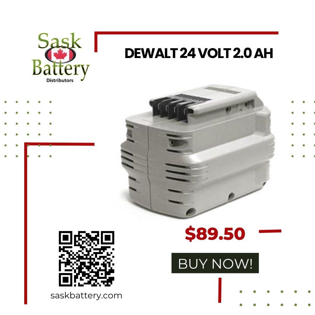 Elevate Your Work with Dewalt 24 Volt 2.0 Ah Batteries | by Saskbatteryca |  Jan, 2024 | Medium
