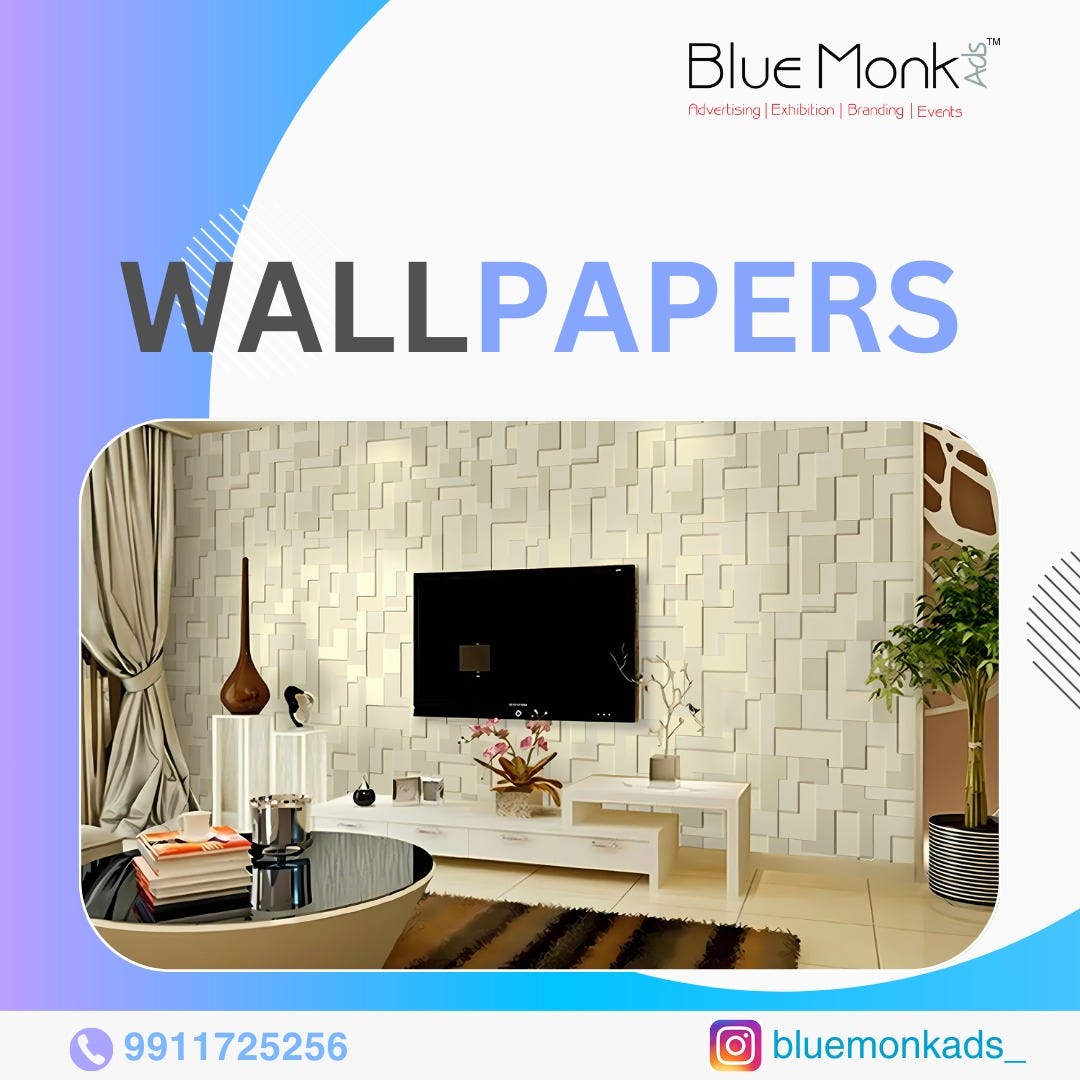 Transform your space with calming blue hues and captivating wallpapers