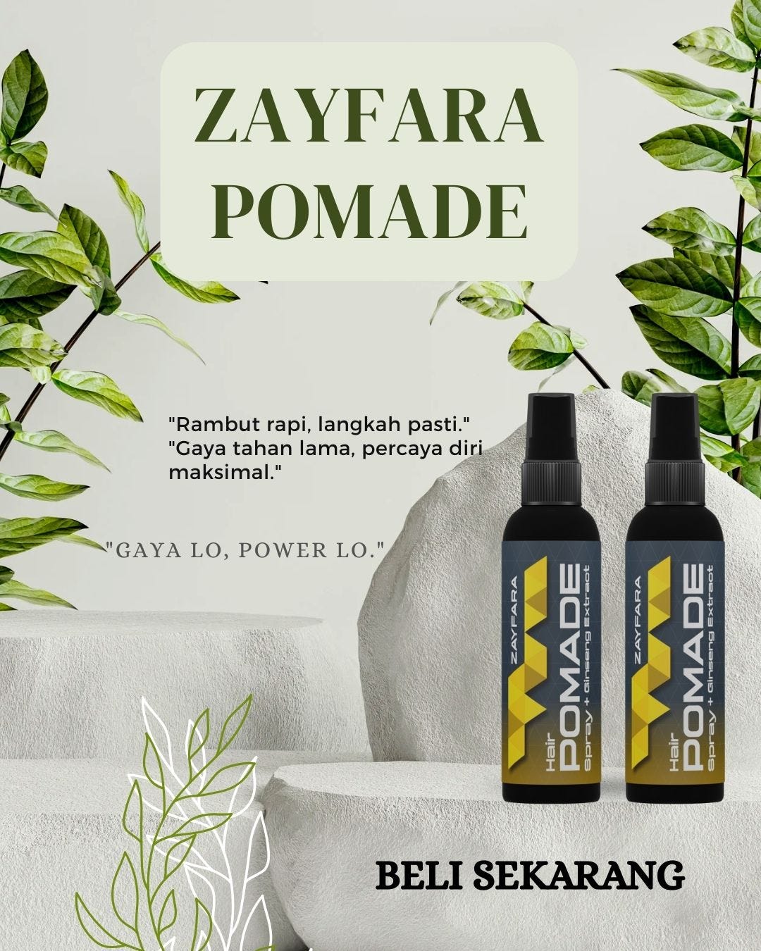 💪 ZAYFARA Hair Spray — Kekuatan Maskulin, Gaya Tanpa Batas