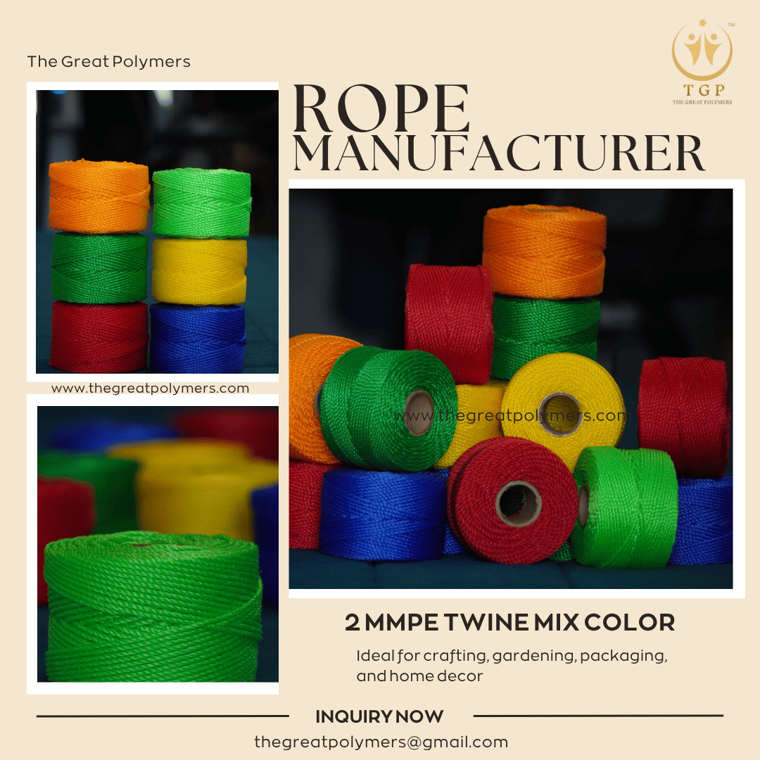 Best 2 mm PE Twine Mix Color | Premium Polyethylene Twine Manufacturer for Wholesale & Export by…