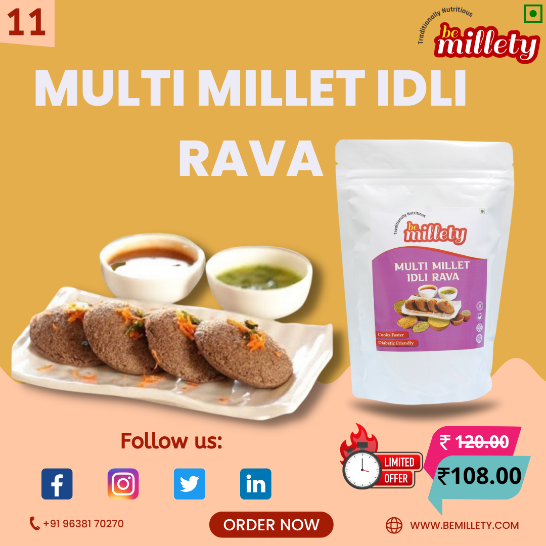 Buy Multi Millet Idli Rava Product Online Bemillety Medium